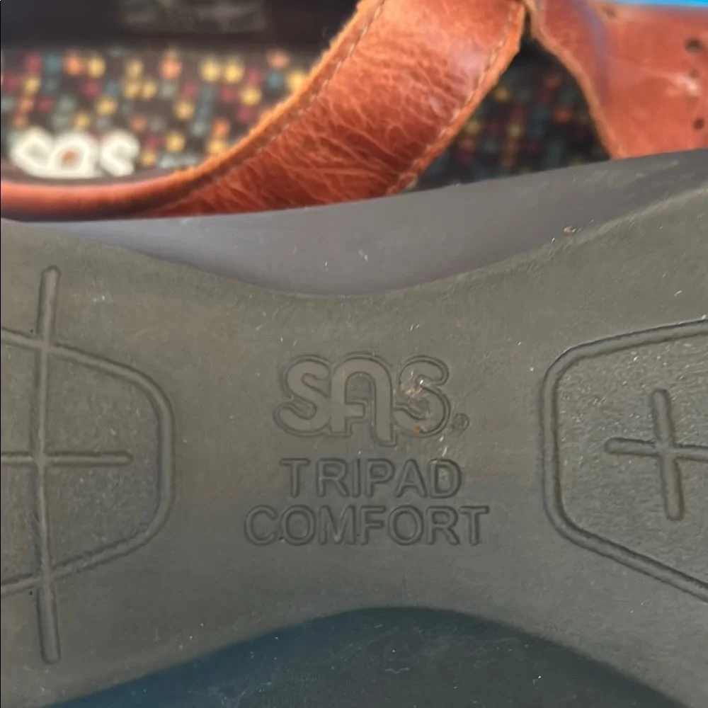 SAS Brown Leather Mary Jane Shoes size 9 M comfort! - Picture 4 of 4